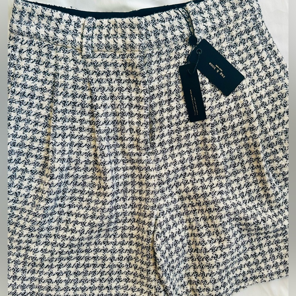 Rag & bone black white Carmen short size 0